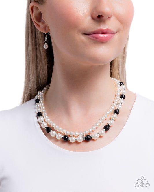 Pearl Pageantry Black statement necklace, alternate view