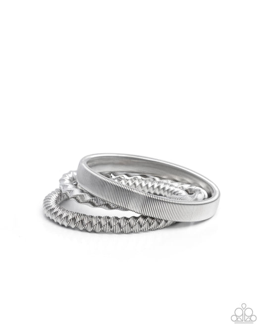 Tailored Texture Silver statement bracelet