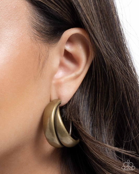 Restless Radiance Brass hoop earrings, alternate view