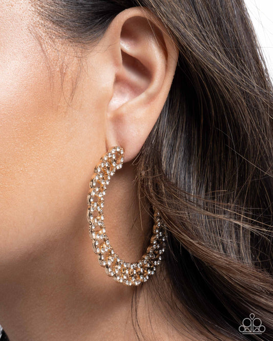 Interlocked Icing Gold hoop earrings, alternate view