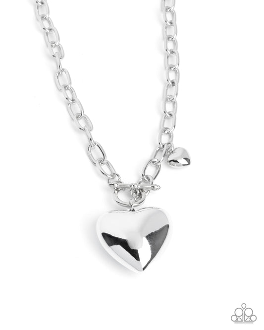 Heartfelt Hangout Silver lariat necklace