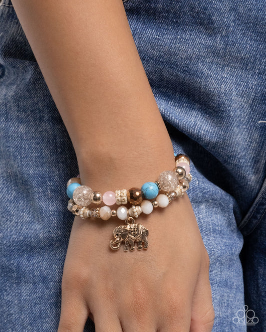 Wise Whimsy Pink stretch bracelet, alternate view