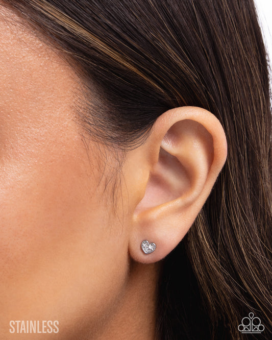 All My Affection White post earrings, alternate view