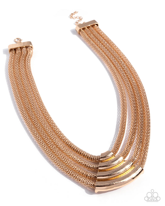 Get the MESH-age Gold statement necklace