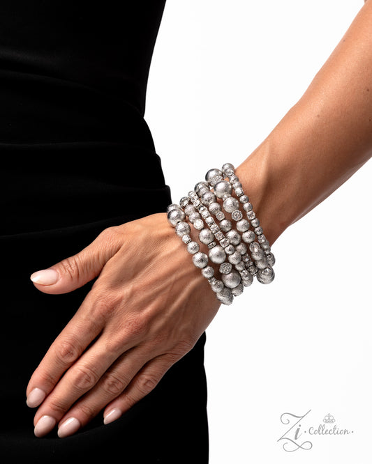 Contemplative Class White statement bracelet, alternate view
