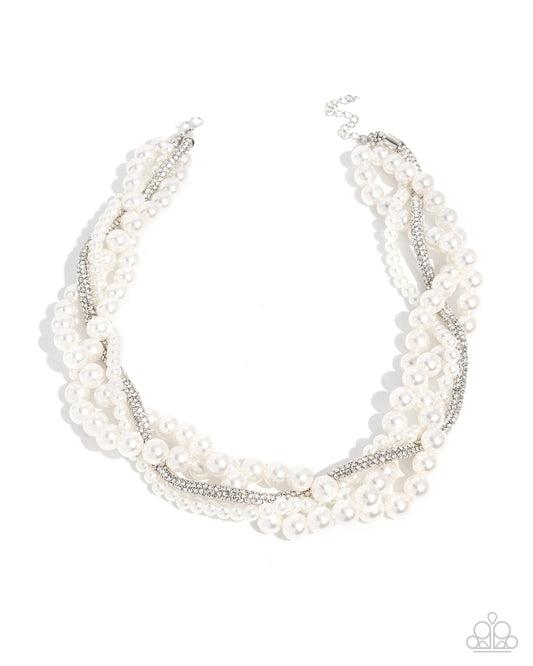 Pearl Pinnacle White statement necklace
