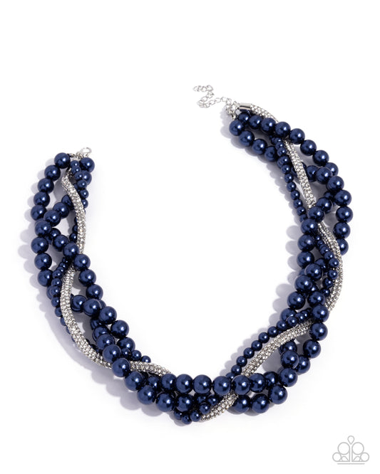 Pearl Pinnacle Blue statement necklace