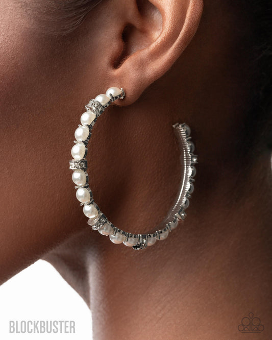 Classical Ballet White hoop earrings, alternate view