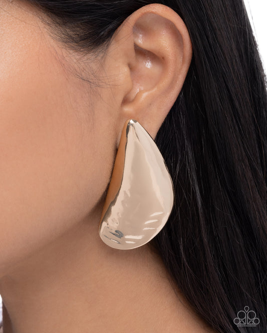 Own the Crowd Gold post earrings, alternate view