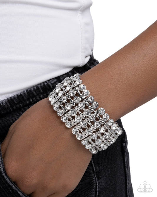 Exuberant Elegance White stretch bracelet, alternate view