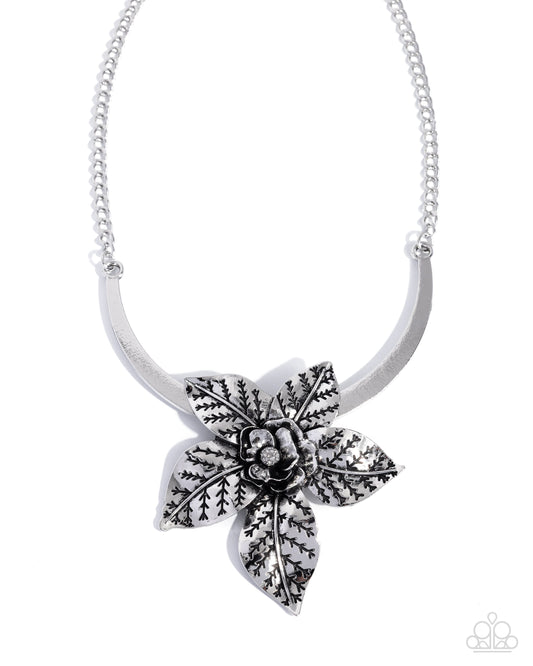 Botanical Broadcast Silver statement necklace