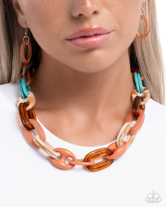 Perfected Color Orange statement necklace, alternate view