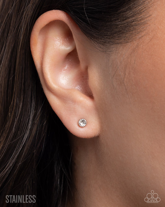 Silent Shimmer White post earrings, alternate view