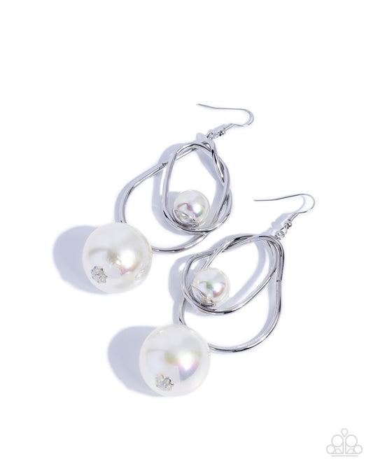 Royal Rotation White hoop earrings