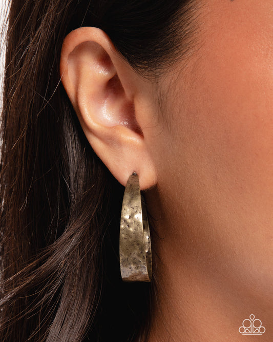 Rustic Renewal Brass hoop earrings, alternate view
