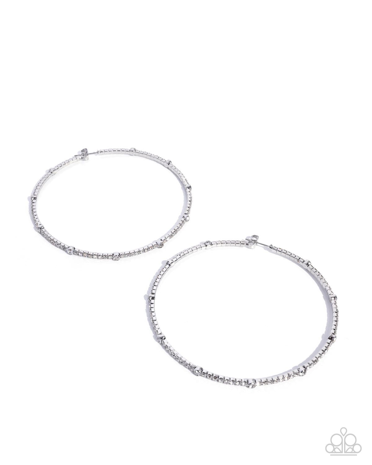 Sensational Squares White hoop earrings