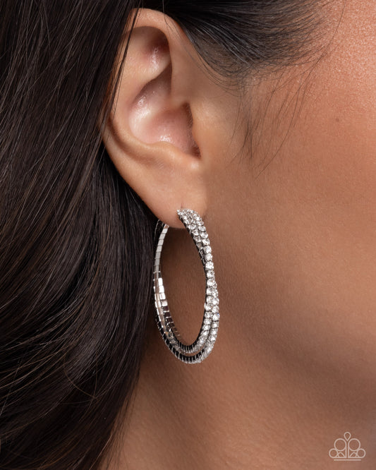 Shopping for Sparkle White hoop earrings, alternate view