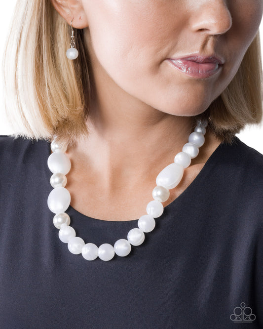Malibu Mosaic White statement necklace, alternate view