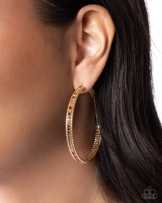 Candescent Collision Gold hoop earrings, alternate view