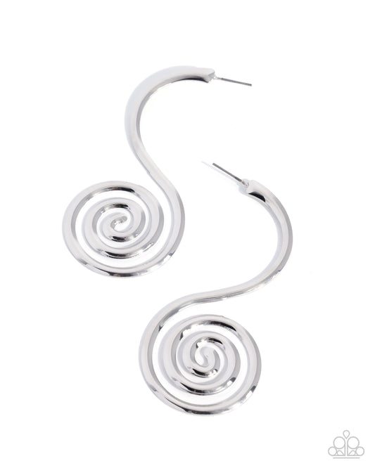 Spiral Showcase Silver post earrings