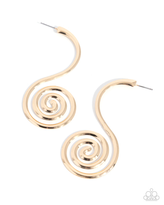 Spiral Showcase Gold post earrings