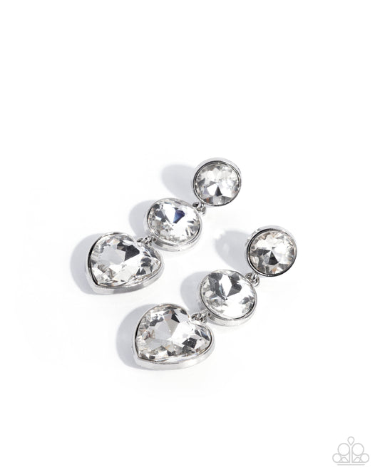 Pretty Poised White post earrings
