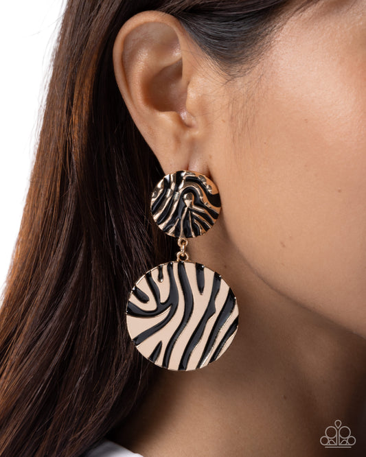 Sophisticated Stripes Black post earrings, alternate view
