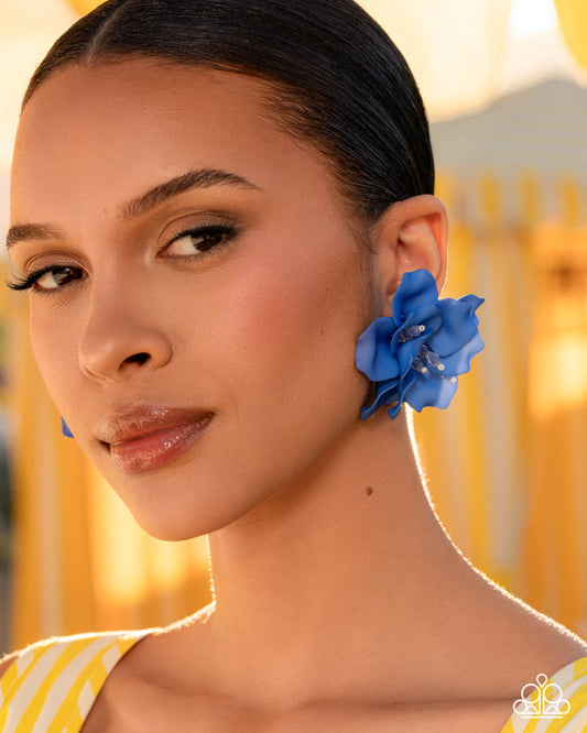 Balanced Blooms Blue post earrings, additional view 3
