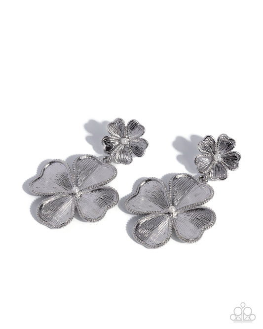 Fancy Fortune White post earrings