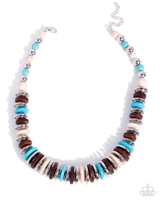 Rustic Release White statement necklace