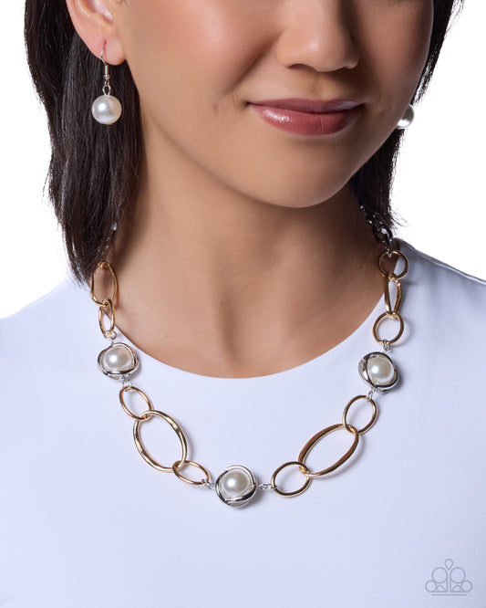 Polished Presto - Multi | Mixed-Metal Faux-Pearl Necklace - photo 2