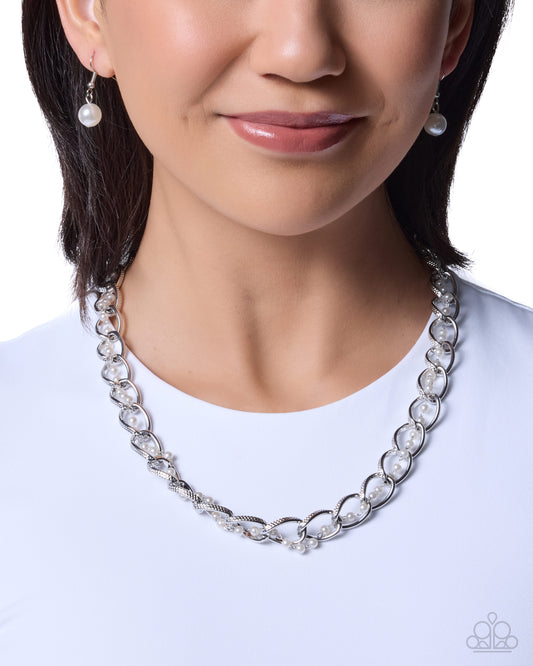 Professional Polish White statement necklace, alternate view
