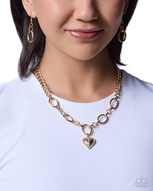Lunch Date - Gold | Gold-Tone Heart Pendant Necklace - photo 2