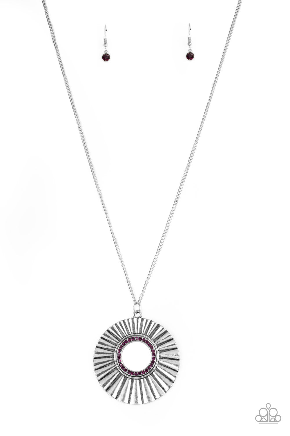 Chicly Centered Purple statement necklace