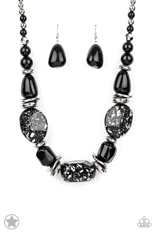 In Good Glazes Black statement necklace