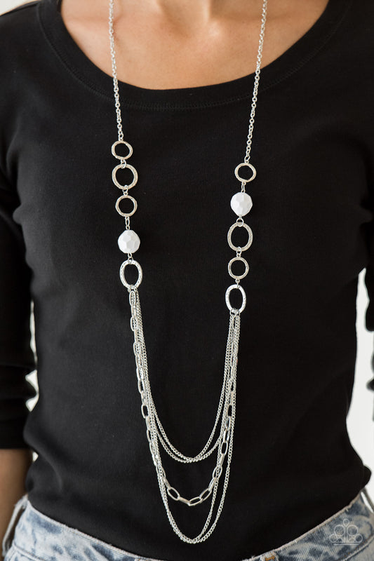 Margarita Masquerades White statement necklace, alternate view