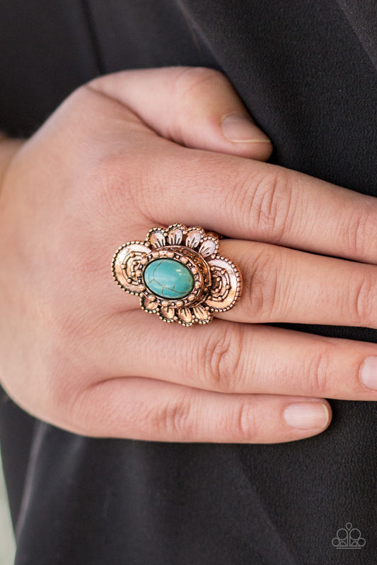 Basic Element Copper statement ring, alternate view