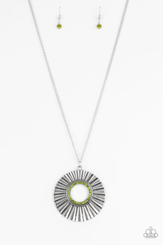 Chicly Centered Green statement necklace