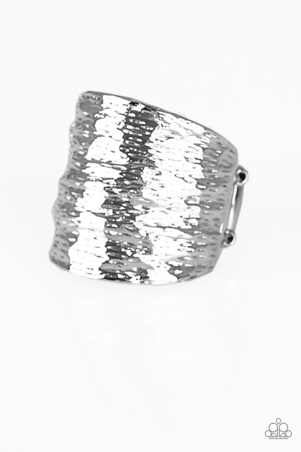 Paleo Patterns Silver statement ring