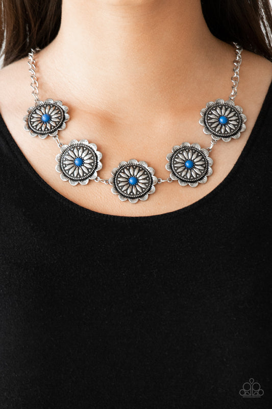 Me-dallions, Myself, and I Blue statement necklace, alternate view