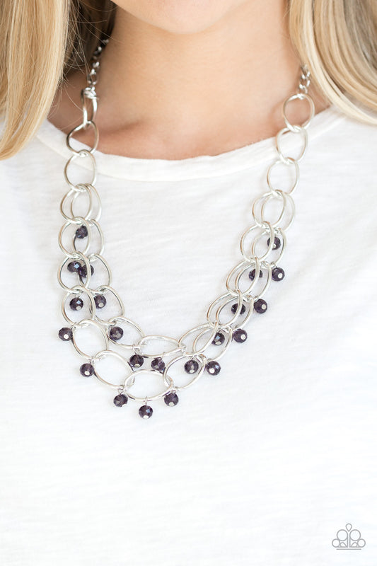 Yacht Tour Purple statement necklace, alternate view