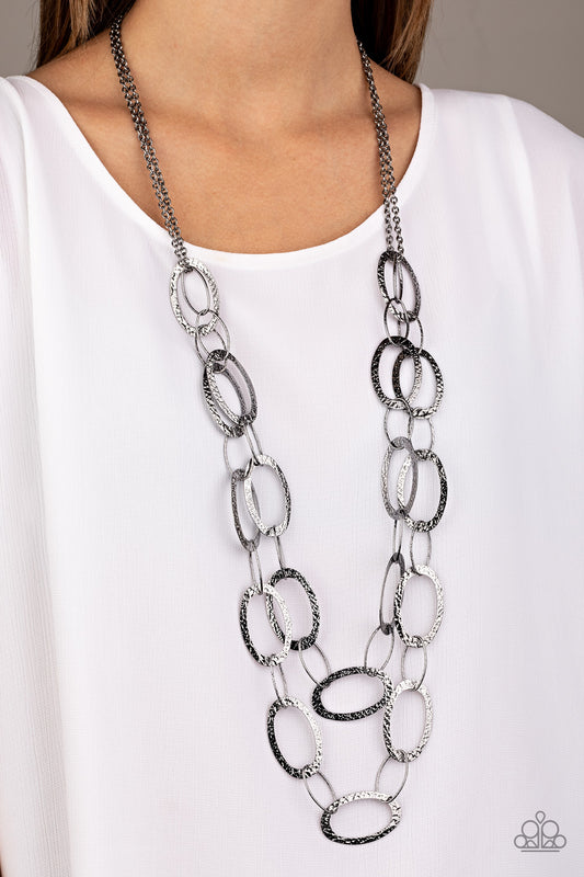 Glimmer Goals Black statement necklace, alternate view