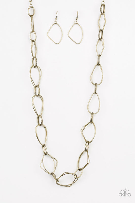 Attitude Adjustment Brass statement necklace