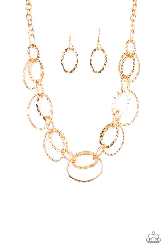 Bend OVAL Backwards Gold statement necklace