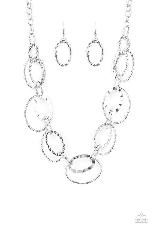 Bend OVAL Backwards Silver statement necklace