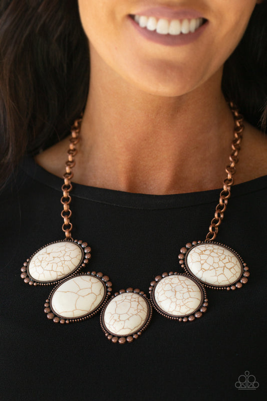 Prairie Goddess Copper statement necklace, alternate view