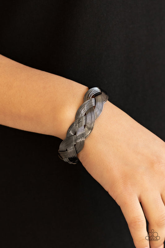 Woven Wonder Black cuff bracelet, alternate view