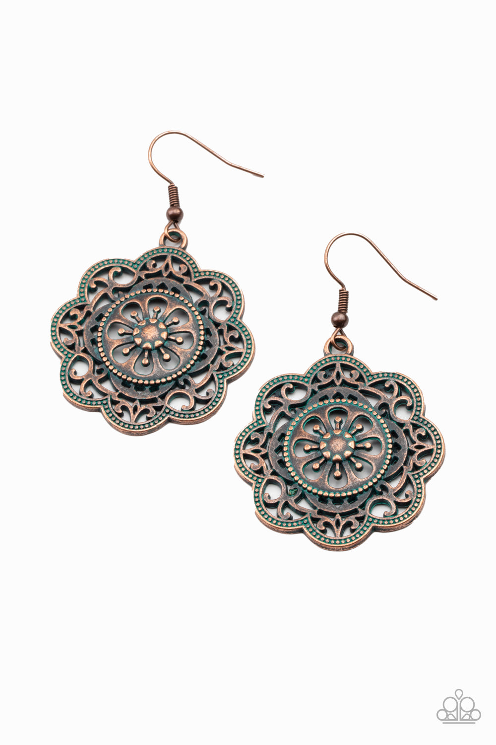 Western Mandalas Copper dangle earrings