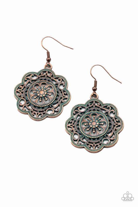 Western Mandalas Copper dangle earrings