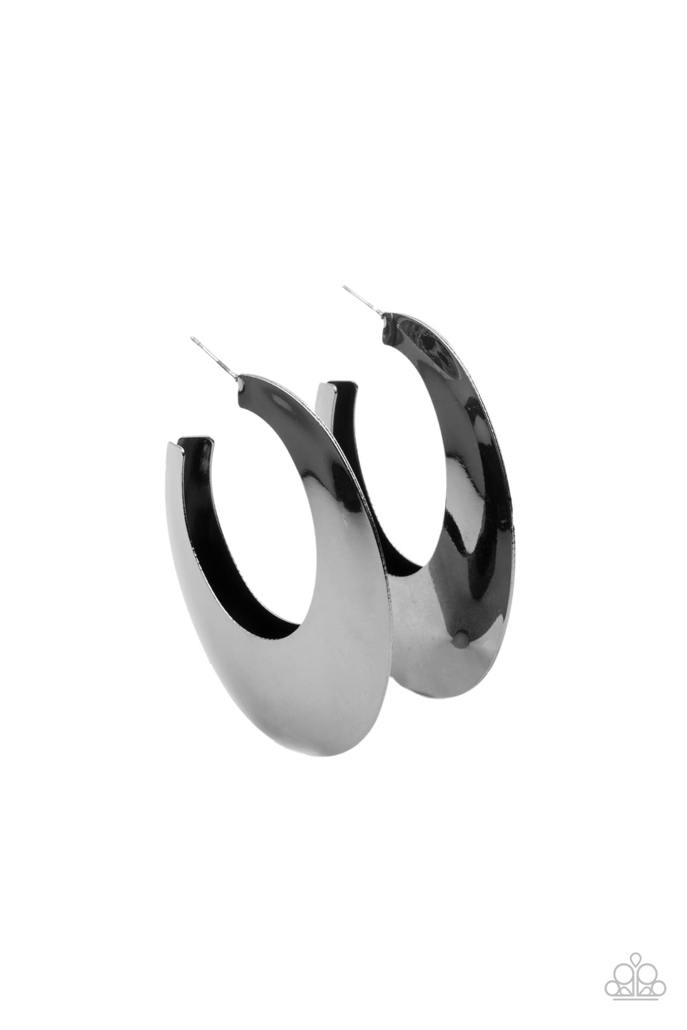 Going OVAL-board Black hoop earrings